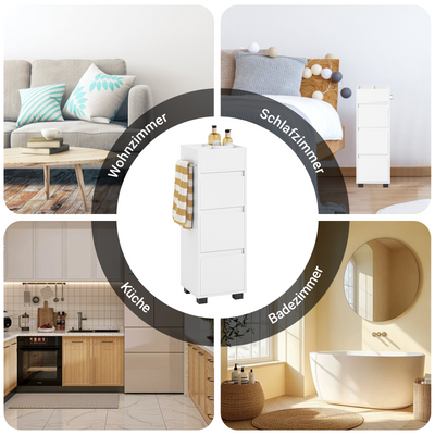 SoBuy | Meuble de salle de bain | Commode de salle de bain | Meuble mi-hauteur blanc | BZR29-W 