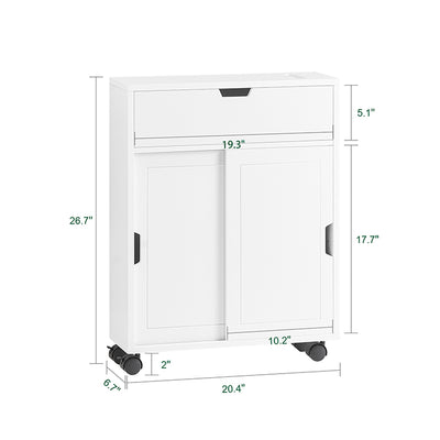 SoBuy | Chariot de salle de bain | Étagère niche | Meuble de salle de bain blanc | BZR31-W 