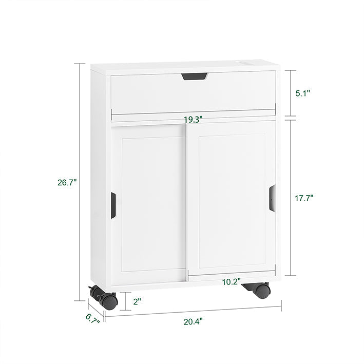 SoBuy | Carrello portaoggetti per bagno | Scaffale salvaspazio | Mobiletto bagno bianco | BZR31-W