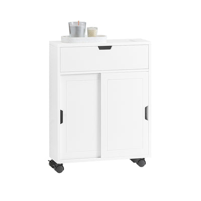 SoBuy | Chariot de salle de bain | Étagère niche | Meuble de salle de bain blanc | BZR31-W 