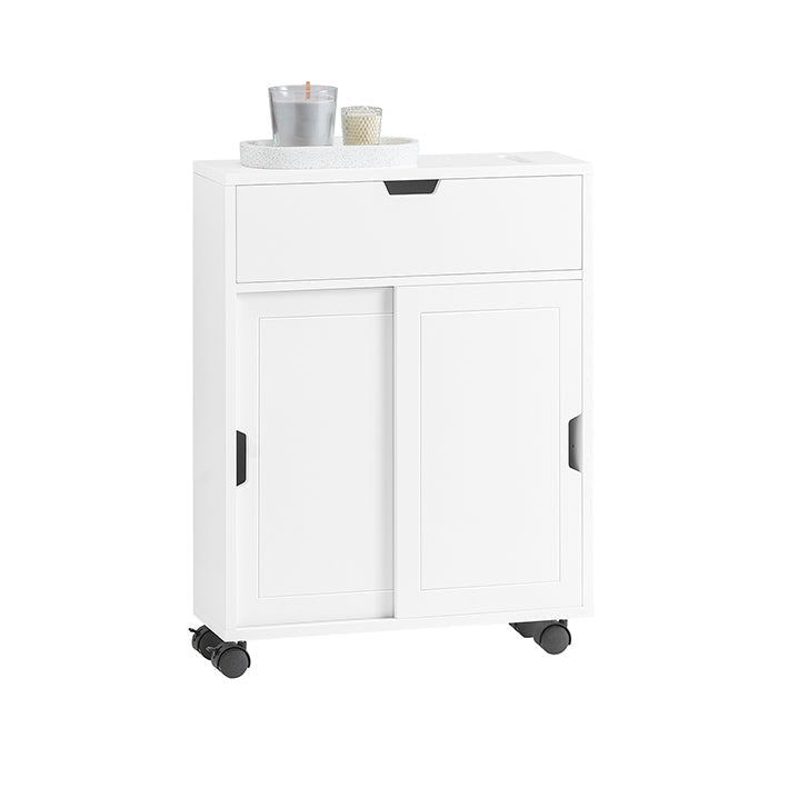 SoBuy | Carrello portaoggetti per bagno | Scaffale salvaspazio | Mobiletto bagno bianco | BZR31-W