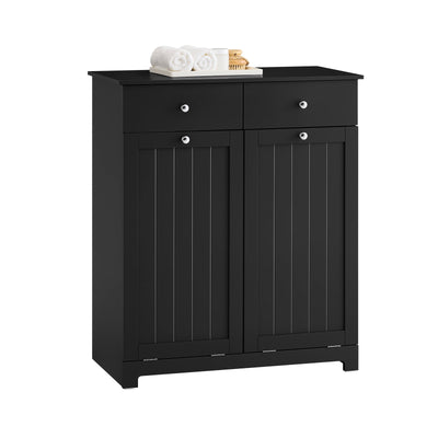 SoBuy | Armadio portabiancheria con 2 sacchi | Cesto portabiancheria | Nero | BZR33-II-SCH