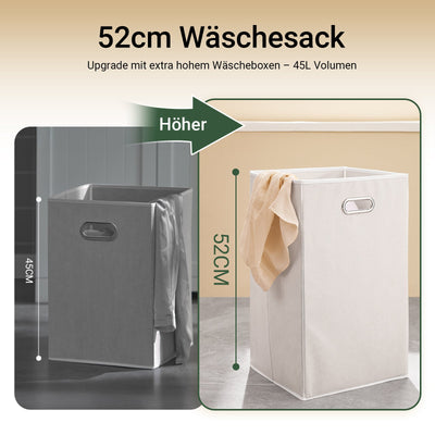 SoBuy | Armadio portabiancheria con 2 sacchi | Cesto portabiancheria | Nero | BZR33-II-SCH