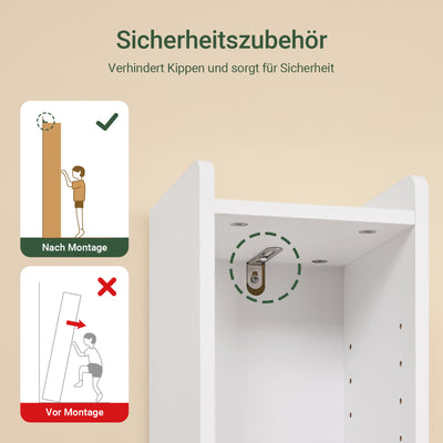 Prévente | Armoire de salle de bain haute SoBuy avec étagères réglables, étroite, blanche, 20 x 145 x 20 cm, BZR34-KW