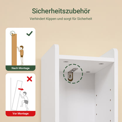 Prévente | Armoire de salle de bain haute SoBuy avec étagères réglables, étroite, blanche, 20 x 145 x 20 cm, BZR34-KW