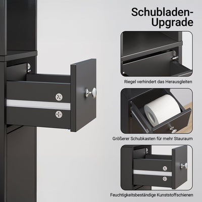 SoBuy | Armadietto alto da bagno | con ripiani regolabili sottile | Nero | 20x180x20cm | BZR34-II-SCH