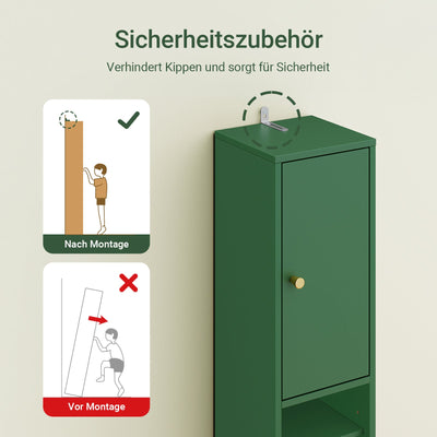 SoBuy Mobile bagno alto con ripiani regolabili sottile verde 20x180x20cm BZR34-II-SY
