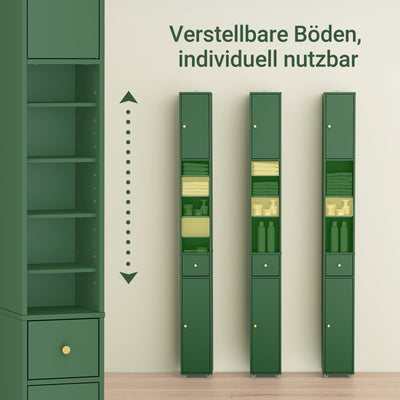 SoBuy Mobile bagno alto con ripiani regolabili sottile verde 20x180x20cm BZR34-II-SY