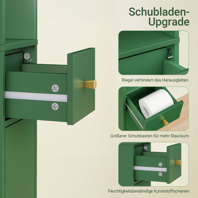 SoBuy Mobile bagno alto con ripiani regolabili sottile verde 20x180x20cm BZR34-II-SY