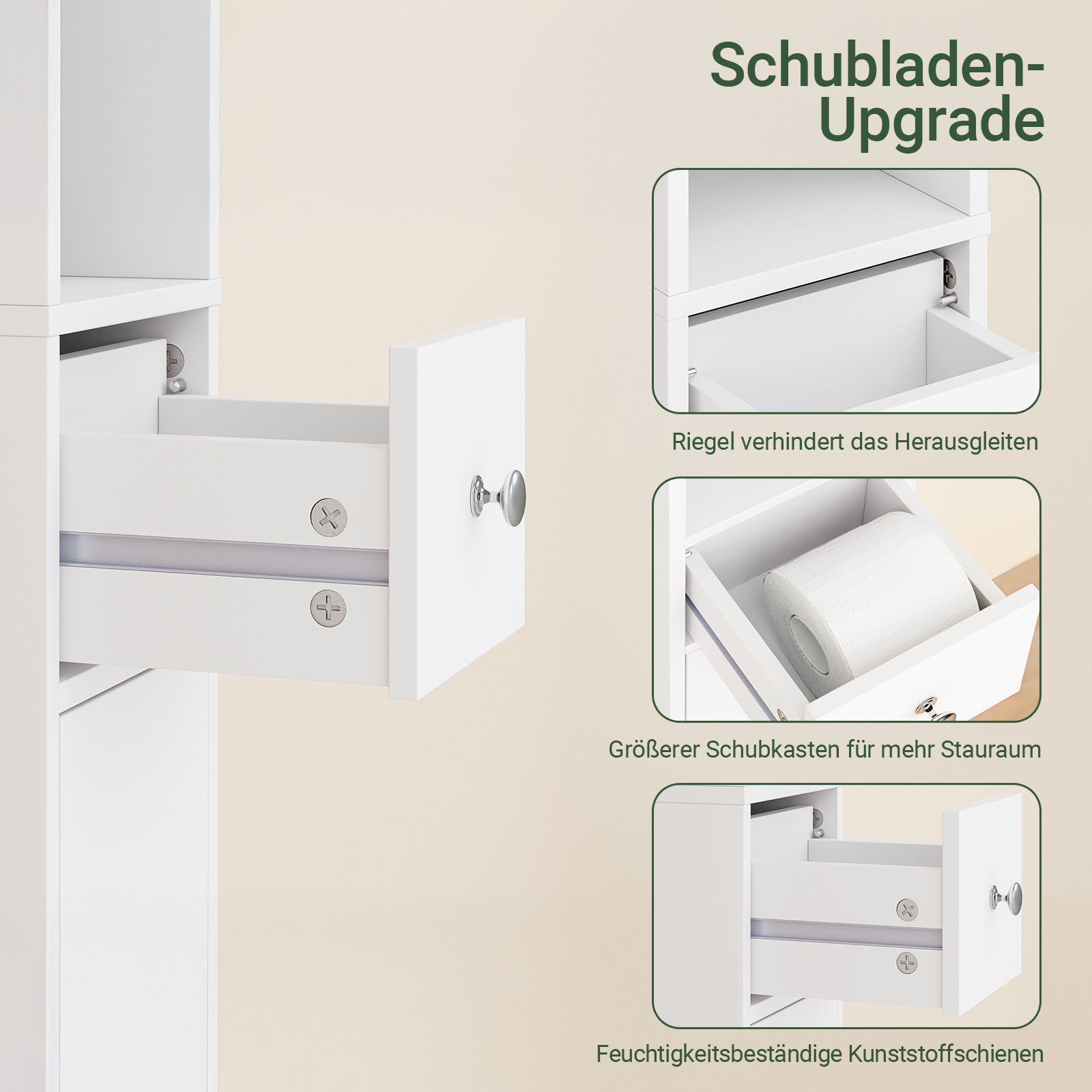 SoBuy | Armoire de salle de bain haute | avec étagères réglables, étroite | Blanche | 20 x 180 x 20 cm | BZR34-II-W 