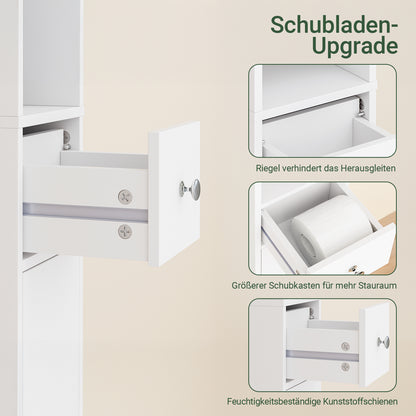 SoBuy | Armoire de salle de bain haute | avec étagères réglables, étroite | Blanche | 20 x 180 x 20 cm | BZR34-II-W 