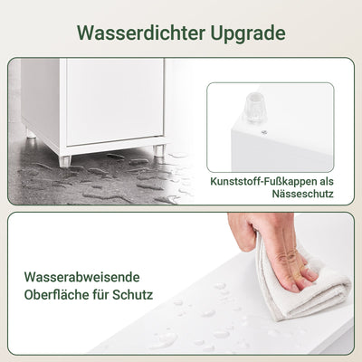 SoBuy | Badhochschrank | mit Verstellbare Ablagen schmal | Weiß | 20x180x20cm | BZR34-II-W