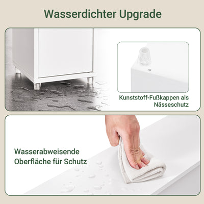 SoBuy | Armoire de salle de bain haute étroite | avec étagères réglables | Blanc naturel | 20 x 180 x 20 cm | BZR34-WN 