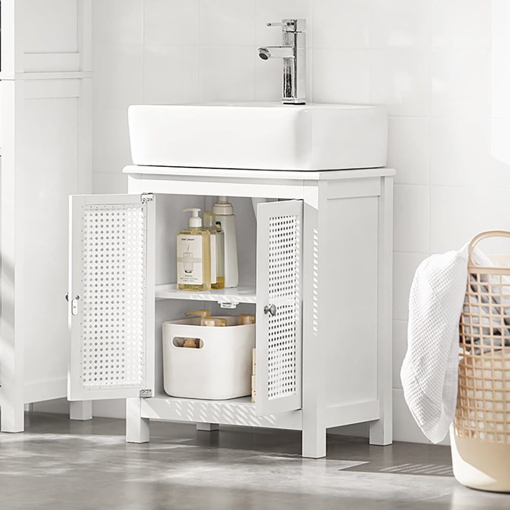 SoBuy | Mobile sottolavabo | Mobile bagno bianco | Stile country | BZR35-W