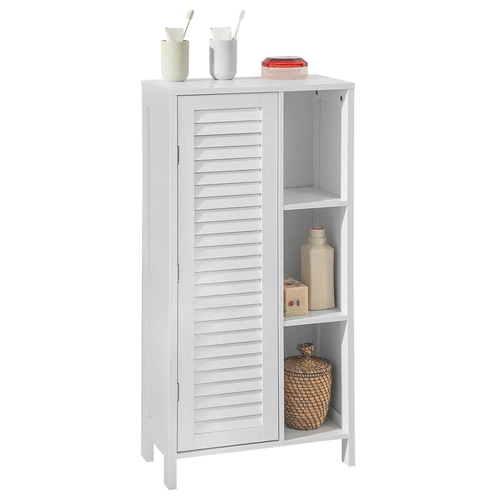 SoBuy | Mobiletto per bagno | Armadietto per bagno | Armadietto per ingresso bianco | BZR39-W