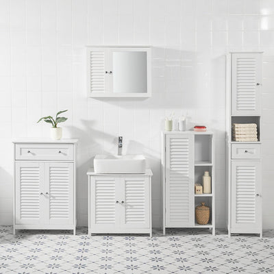 SoBuy | Mobiletto per bagno | Armadietto per bagno | Armadietto per ingresso bianco | BZR39-W