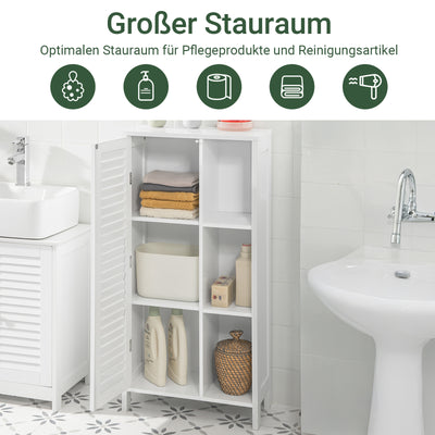 SoBuy | Commode de salle de bain | Meuble de salle de bain | Meuble d'entrée blanc | BZR39-W