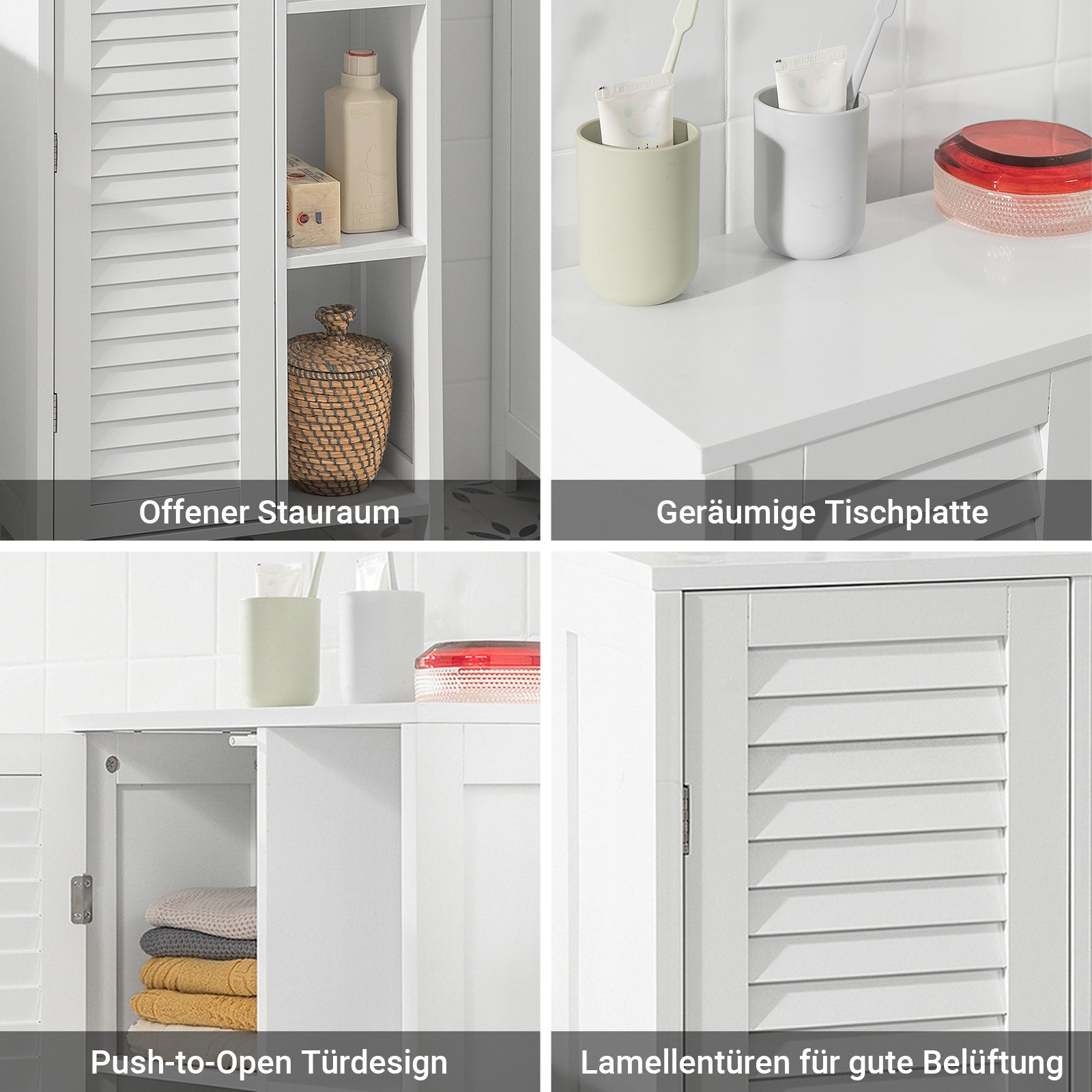 SoBuy | Mobiletto per bagno | Armadietto per bagno | Armadietto per ingresso bianco | BZR39-W