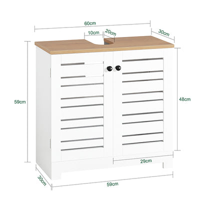 SoBuy | Meuble-lavabo | Armoire de salle de bain blanche | BZR40-W