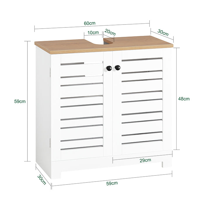 SoBuy | Meuble-lavabo | Armoire de salle de bain blanche | BZR40-W