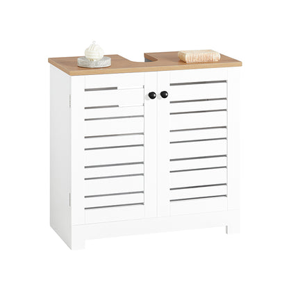 SoBuy | Meuble-lavabo | Armoire de salle de bain blanche | BZR40-W