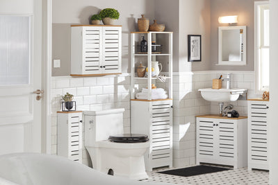 SoBuy | Colonna da bagno | Armadietto da bagno bianco | Mobiletto da bagno | BZR43-W