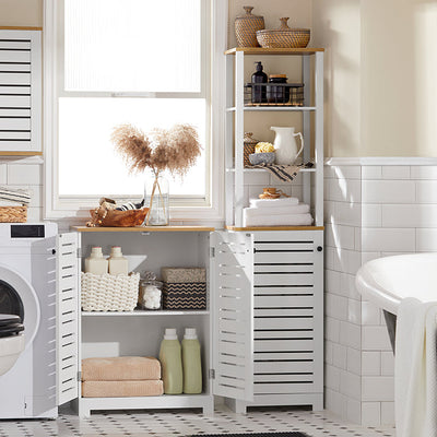 SoBuy | Comodino da bagno | Mobiletto da bagno | Credenza bianca | BZR41-W