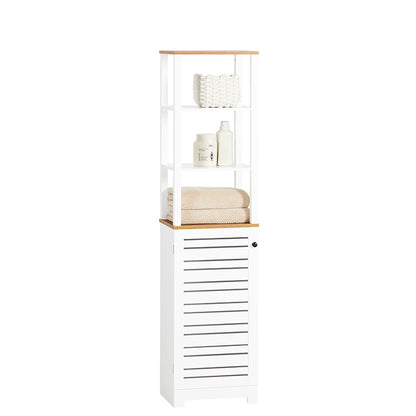 SoBuy | Armoire de salle de bain haute | Armoire de salle de bain blanche | Meubles de salle de bain | BZR43-W 