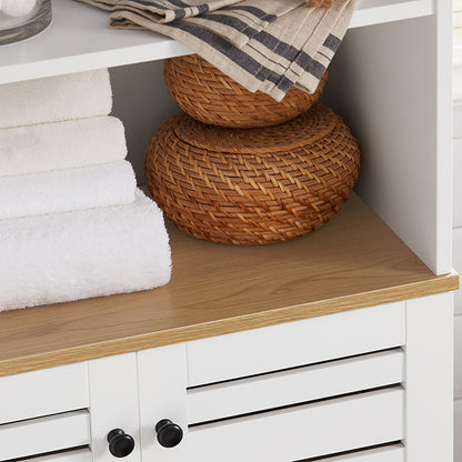 SoBuy | Armoire de salle de bain haute | Armoire de salle de bain blanche | Meubles de salle de bain | BZR44-W 