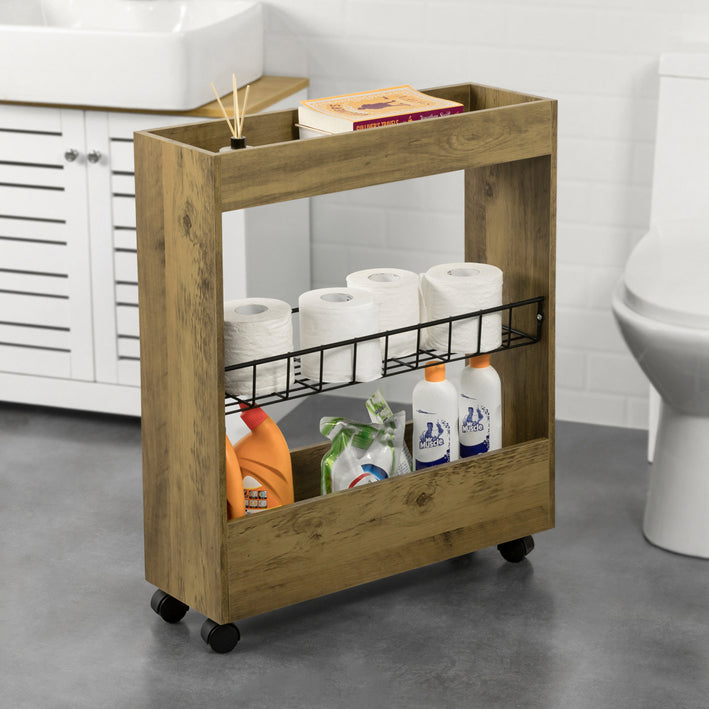 SoBuy | Scaffale a nicchia con 3 ripiani | Scaffale da cucina | Carrello di servizio | BZR46-N