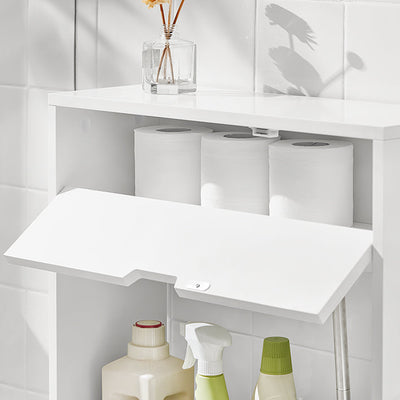 SoBuy | Étagère de Niche | Meuble Salle de Bain | Meuble de Rangement Blanc | BZR48-W