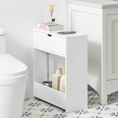 SoBuy | Étagère de Niche | Meuble Salle de Bain | Meuble de Rangement Blanc | BZR48-W