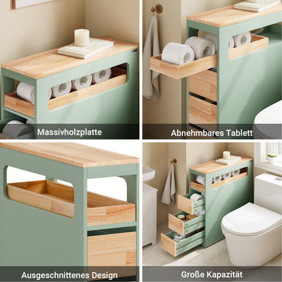 SoBuy | Carrello portaoggetti salvaspazio a 3 cassetti | Scaffale da cucina | Carrello di servizio | Verde | BZR54-II-GR