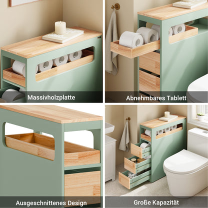 SoBuy | Étagère niche à 3 tiroirs | Étagère de cuisine | Chariot à roulettes | Vert | BZR54-II-GR