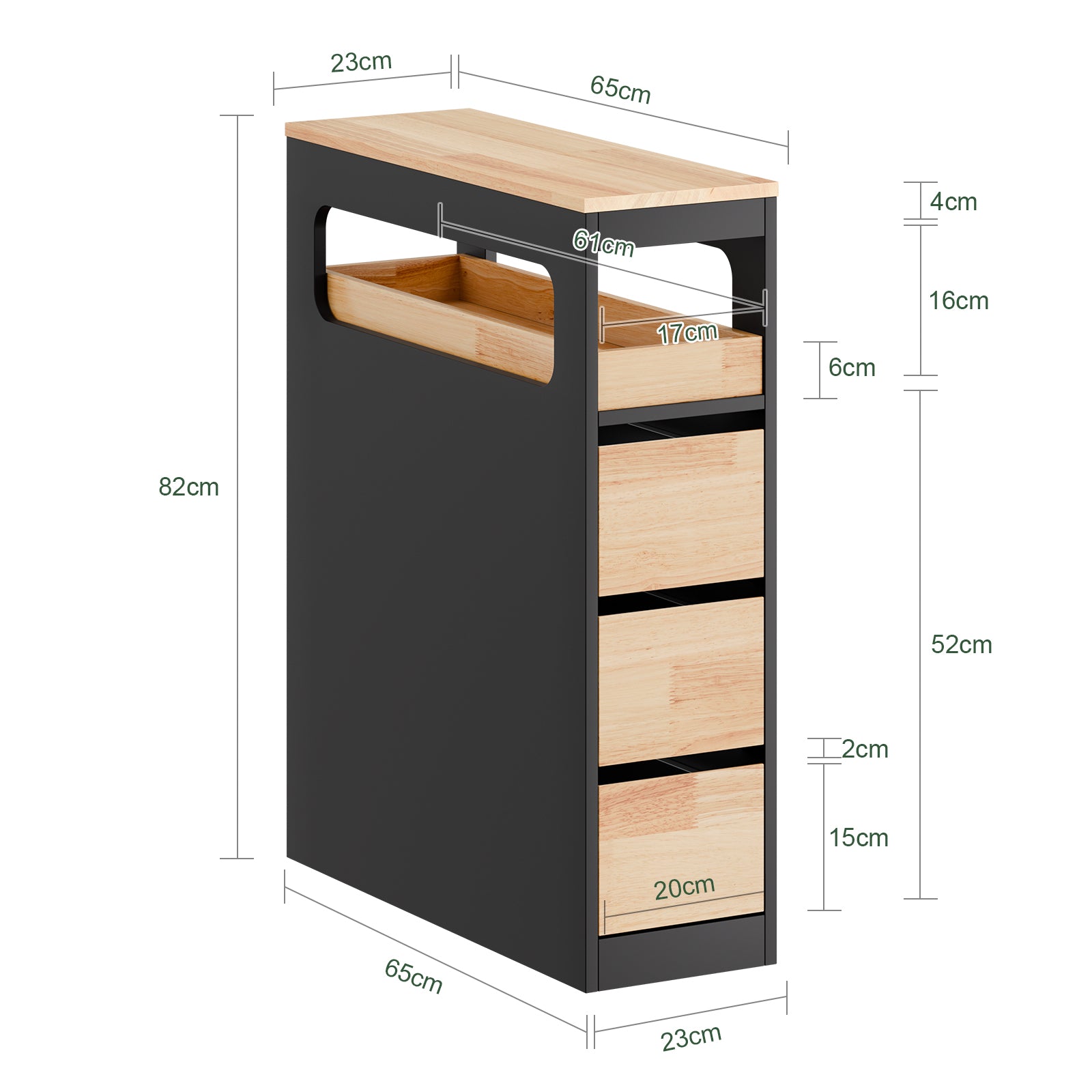 Prévente | SoBuy | Étagère niche à 3 tiroirs | Étagère de cuisine étroite | Noir | BZR54-II-SCH