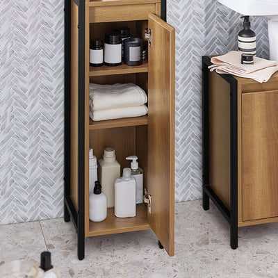 SoBuy | Mobile alto da bagno | Armadietto da bagno | Scaffale da bagno vintage | BZR62-PF