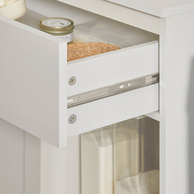 SoBuy | Mobile lavanderia | Cesta portabiancheria | Armadietto da bagno bianco | BZR66-W