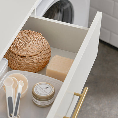 SoBuy | Mobile lavanderia | Cesta portabiancheria | Armadietto da bagno bianco | BZR66-W