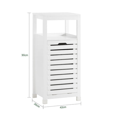 SoBuy | Mobile lavanderia con sacco portabiancheria | Cesto portabiancheria | Cesto portabiancheria Bianco | BZR67-W