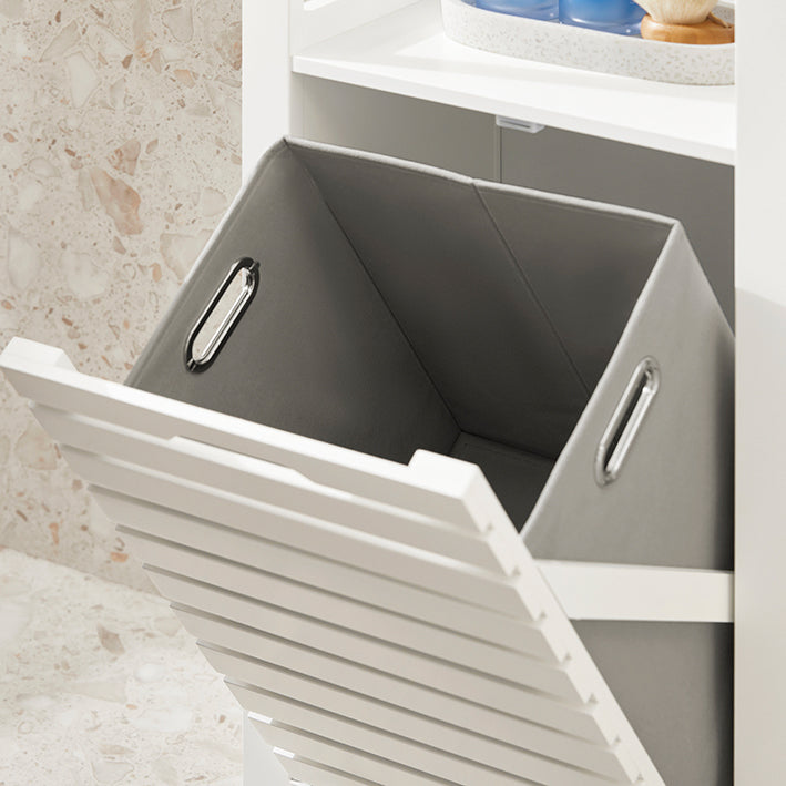 SoBuy | Mobile lavanderia con sacco portabiancheria | Cesto portabiancheria | Cesto portabiancheria Bianco | BZR67-W