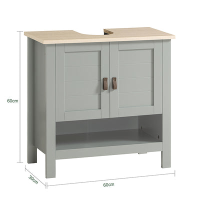 SoBuy | Meuble-lavabo | Armoire de salle de bain | Vasque gris clair | BZR69-HG 