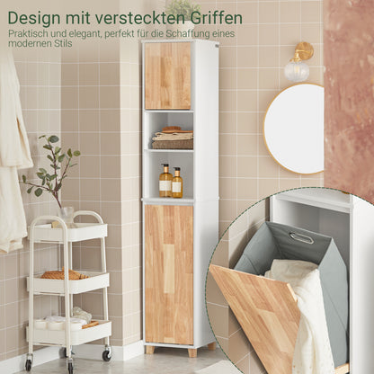 SoBuy | Bad Hochschrank | Badschrank | Wäscheschrank | Badmöbel | BZR74-W