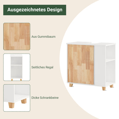 SoBuy | Meuble-lavabo | Lavabo | Armoire de salle de bain Blanc naturel | BZR75-W