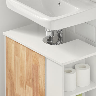 SoBuy | Meuble-lavabo | Lavabo | Armoire de salle de bain Blanc naturel | BZR75-W