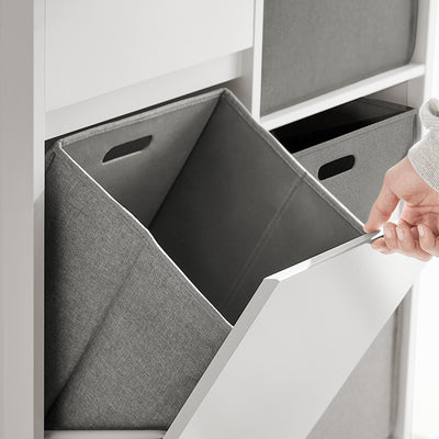 SoBuy | Armoire à linge | Panier à linge | Meuble de salle de bain blanc | BZR77-W