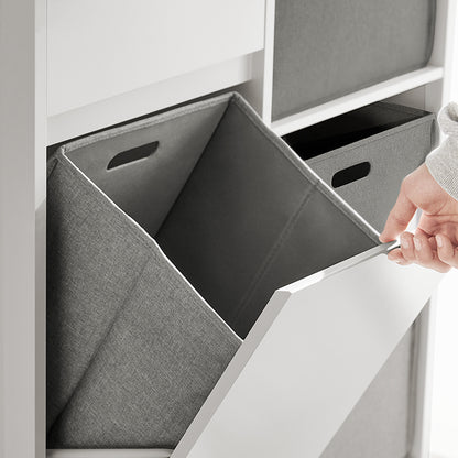 SoBuy | Armoire à linge | Panier à linge | Meuble de salle de bain blanc | BZR77-W