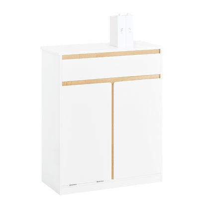 Prévente | SoBuy | Armoire à linge avec sac à linge | Panier à linge | Meuble de salle de bain | Blanc | BZR79-W