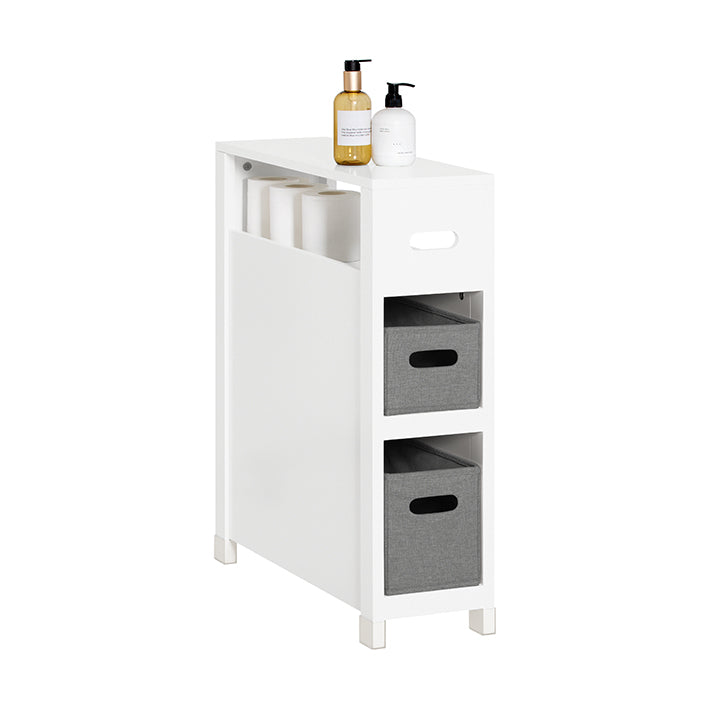 SoBuy | Scaffale a nicchia con 2 cestelli | Scaffale da cucina | Scaffale da bagno Bianco | BZR83-W