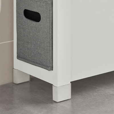 SoBuy | Scaffale a nicchia con 2 cestelli | Scaffale da cucina | Scaffale da bagno Bianco | BZR83-W
