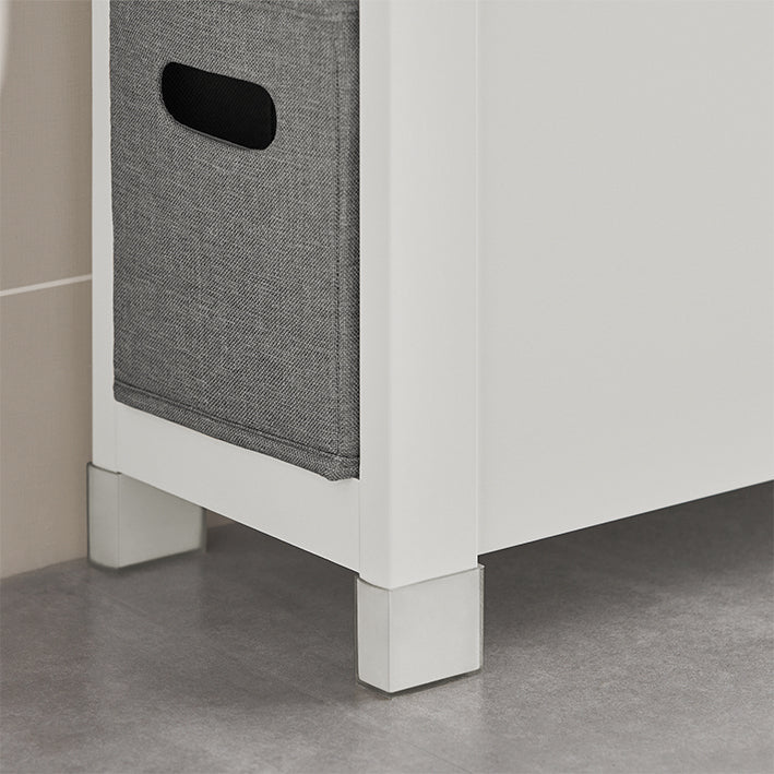 SoBuy | Scaffale a nicchia con 2 cestelli | Scaffale da cucina | Scaffale da bagno Bianco | BZR83-W